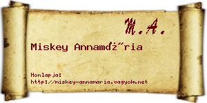 Miskey Annamária névjegykártya